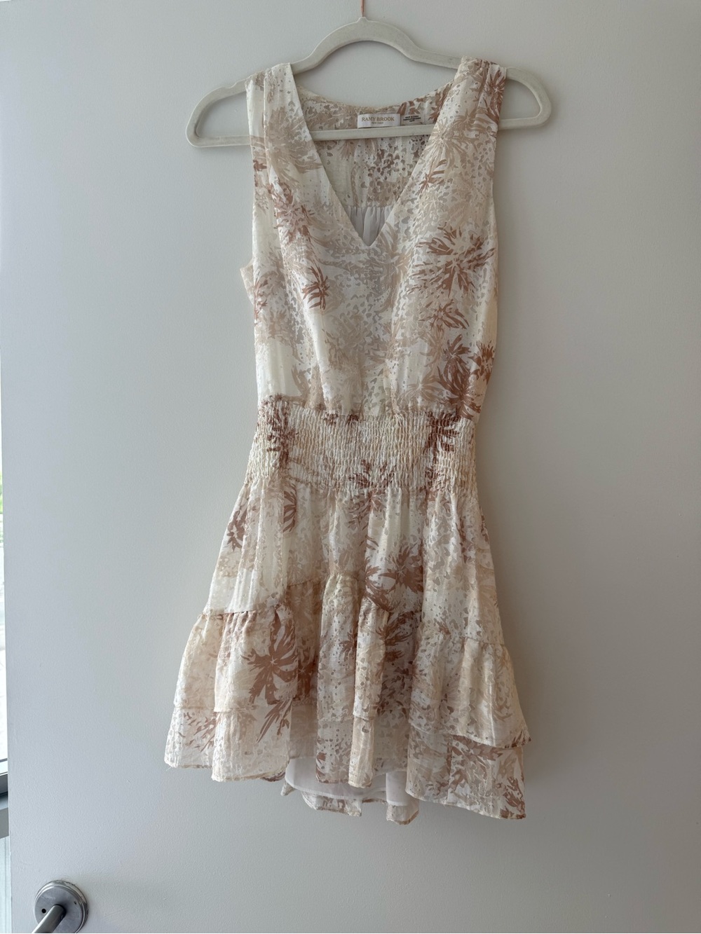 Ramy Brook Cream and Beige Mini Dress